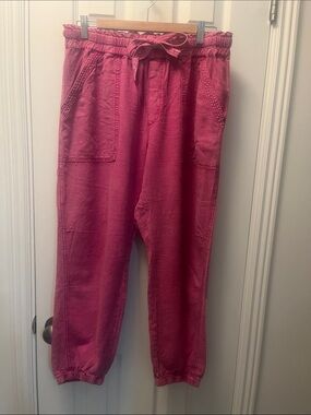 Anthropologie Pink Drawstring Jogger Pants